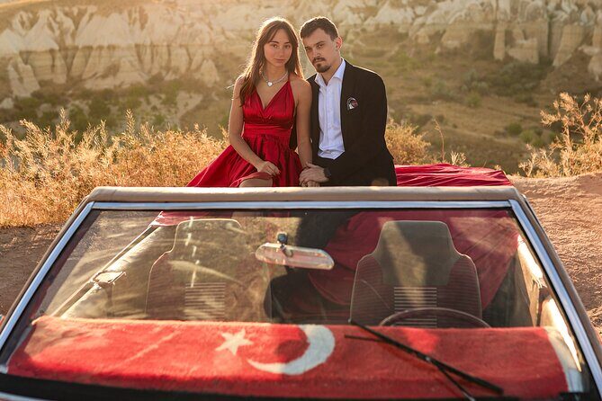 Cappadocia Private Photo Shoot with Flying Dress & Vintage Car - The Flying Dress Moment: Getting that Wind-Swept Look