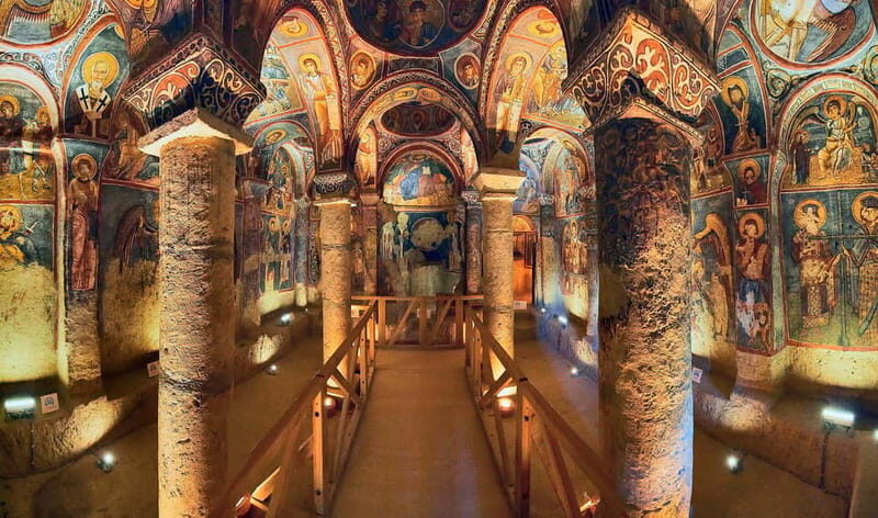 Full Day Cappadocia Red and Green Combined Tour - Goreme Open Air Museum: cave churches with frescoes and context